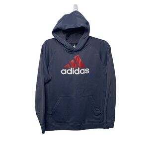 Adidas Boys SZ XL 18  Blue Hoodie Sweatshirt Pullover  Youth Kids